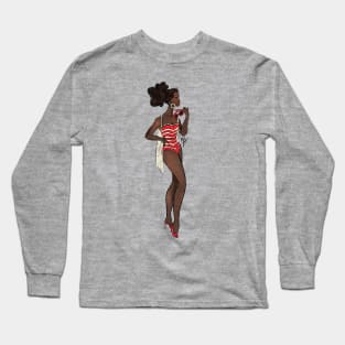 Black Beach Barbie Long Sleeve T-Shirt